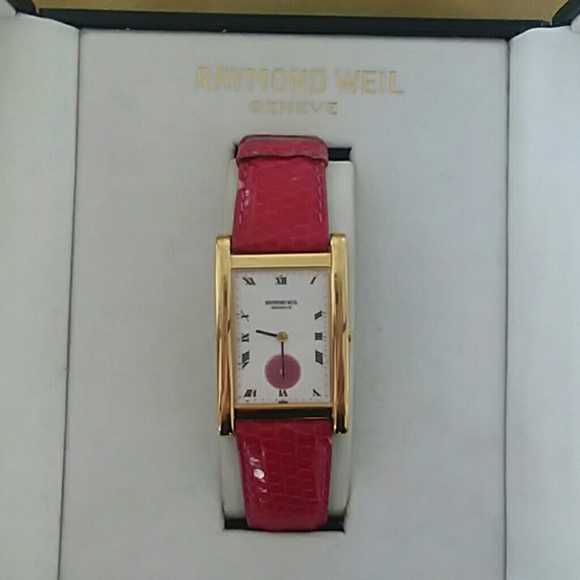 Raymond Weil Accessories - Raymond Weil Pink Lizard Band Watch